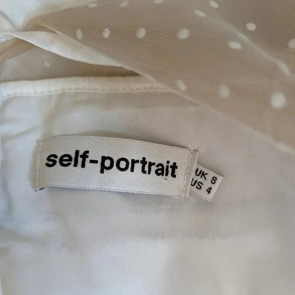Self-Portrait Blouse Size Small Long Sleeves Bridal Kate Middleton - Picture 3 of 14
